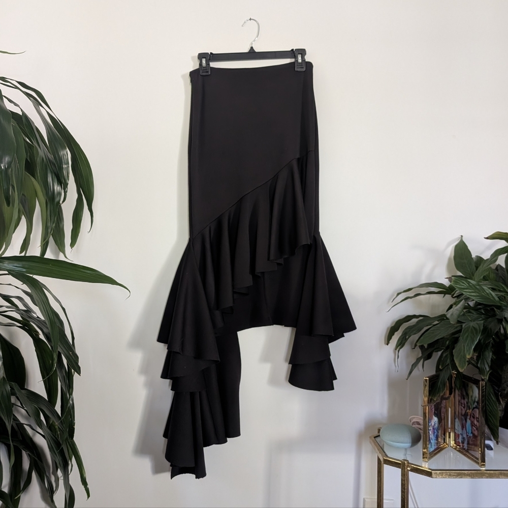 Black Ruffled Women's Skirt